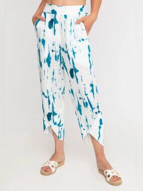 Alembika Ozai N Ku Island Linen Tulip Pants Lagenlook Art-to-Wear sz XS Relaxed